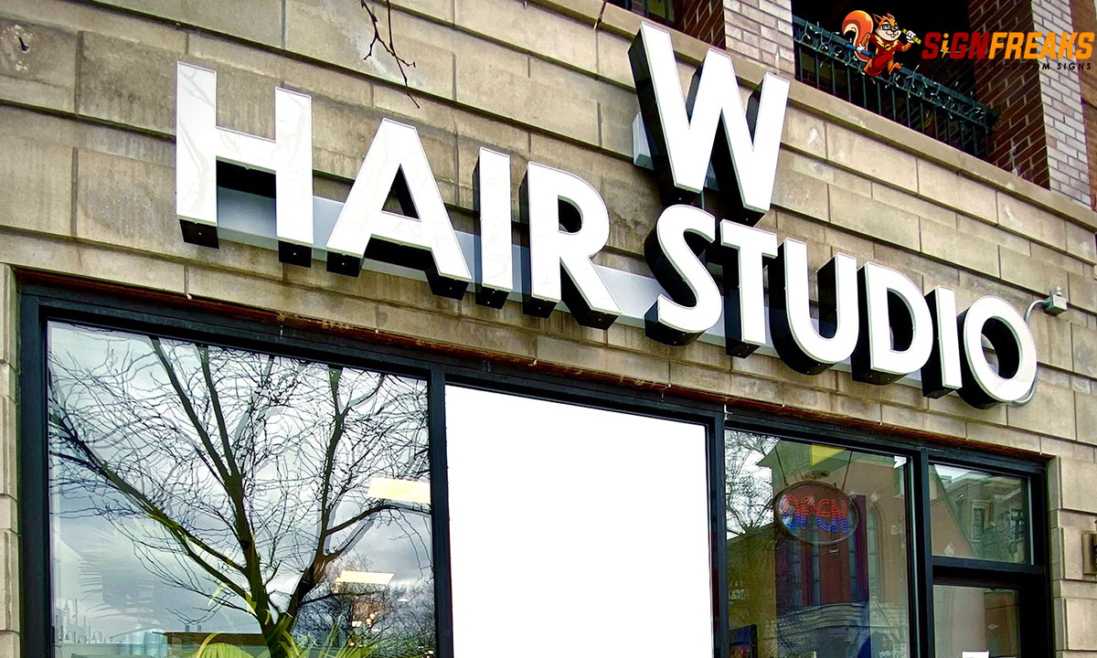 Channel Letters Sign- W Hair Studio