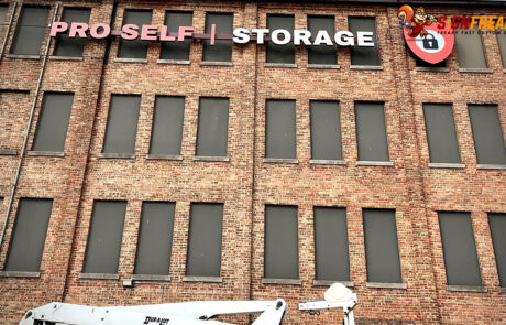 Sign Installation, Removal & Repair - Pro Self Storage Indiana (Illuminated Channel Letter Signage)