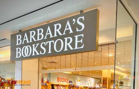 Barbara’s Bookstore- CNC Router Push Through Acrylic Sign (Woodfield Mall)