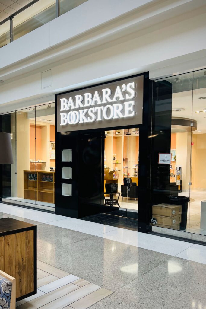 Barbra’s Bookstore alternate channel letter sign design Chicago.