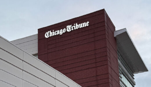 Channel letters for Chicago Tribune by SignFreaks, boosting newspaper building signage.