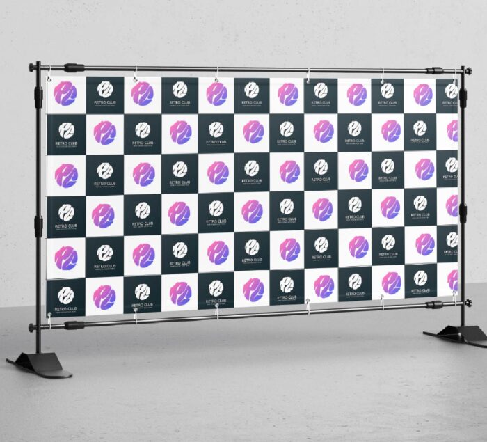 Custom step & repeat banner in Chicago by SignFreaks, ideal for corporate events.
