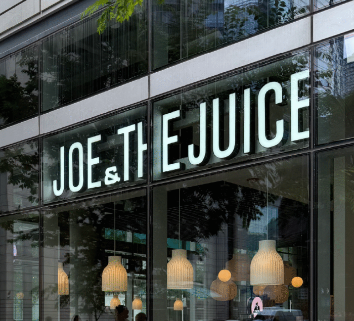 Channel letters for Joe & The Juice Chicago by SignFreaks, enhancing brand presence.