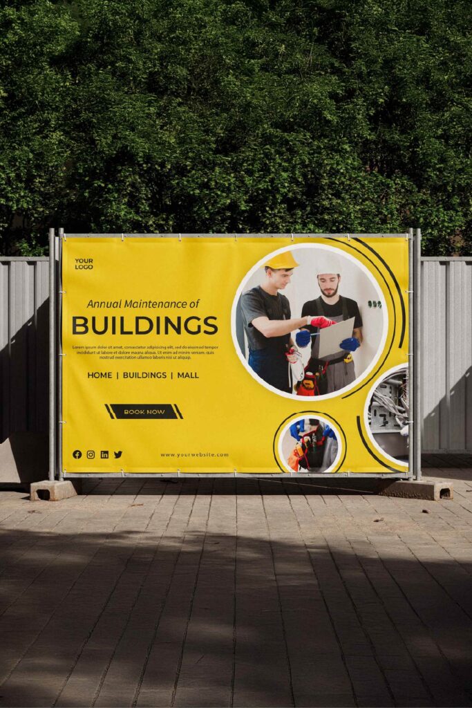 Vinyl banner by SignFreaks in Chicago, promoting local events.