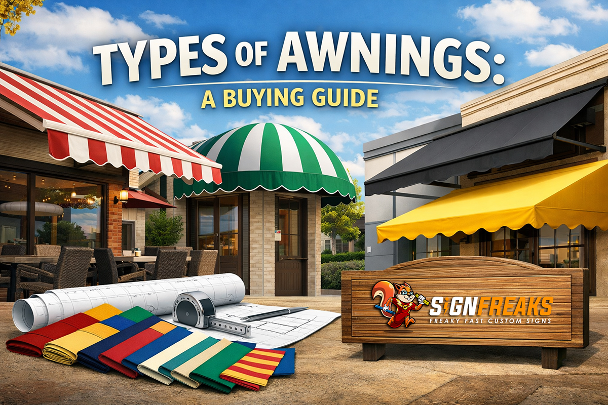 Explore types of retractable awnings, styles, and features to choose the right shade solution for your space. Expert guide by SignFreaks.