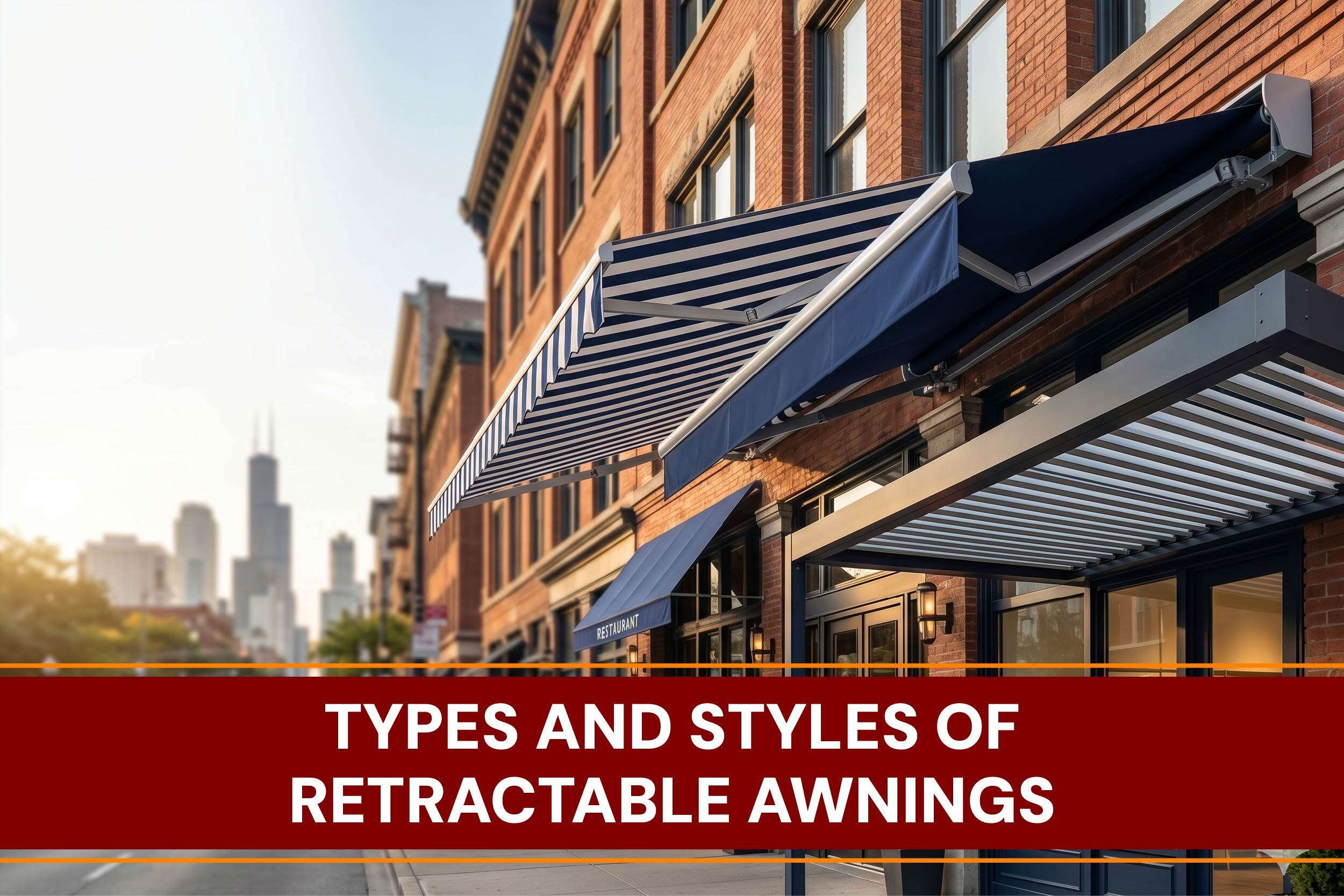 A sleek motorized retractable awning extended over a modern house patio, showcasing its elegant style.