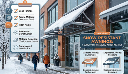 Learn about durable materials, structural design, and winter-ready storefront awnings by SignFreaks.