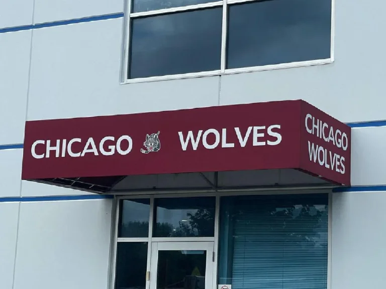 Commercial canopy for Chicago Wolves in Chicago by SignFreaks, enhancing venue entrance.