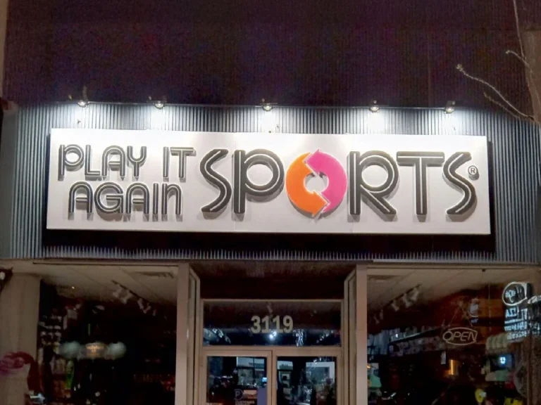 Acrylic Signs Play It Again Sports in Chicago, built and installed by SignFreaks