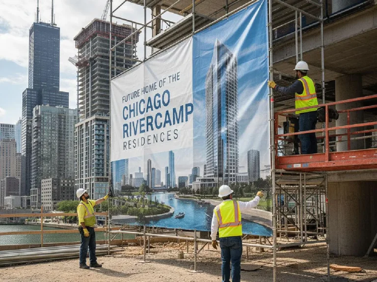 Banners Installation in Chicago, built and installed by SignFreaks