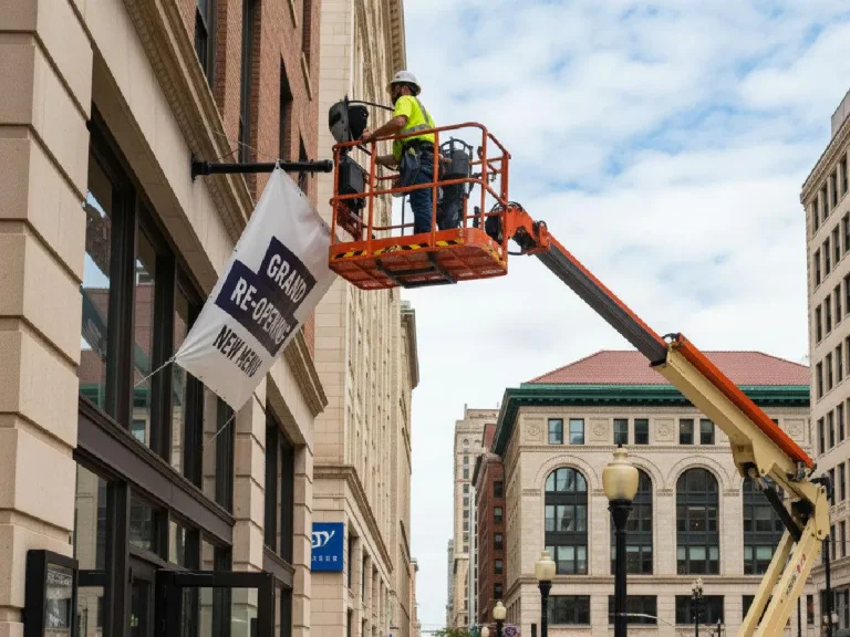 Banners Installation Chicago, built and installed by SignFreaks