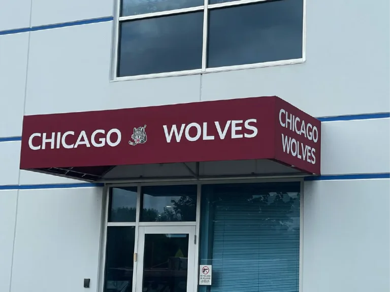 Chicago Wolves Commercial Canopy, built and installed by SignFreaks