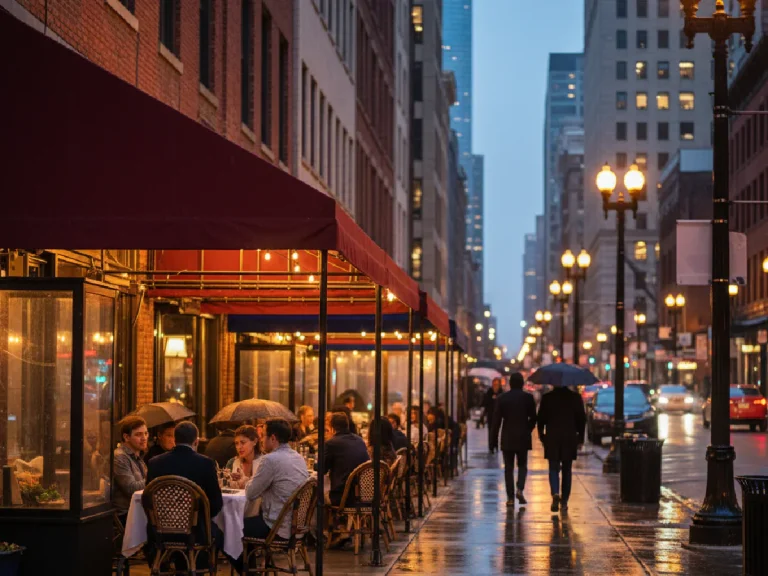 Commercial Patio Awnings Chicago, built and installed by SignFreaks