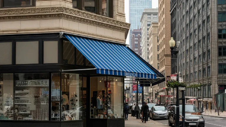 Commercial Retractable Awning in Chicago, built and installed by SignFreaks