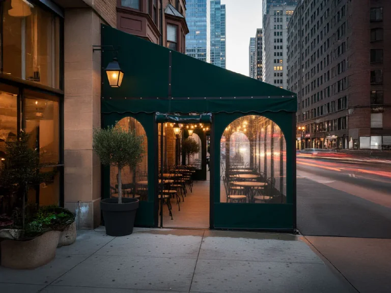 Custom Outdoor Cafe Vestibules Chicago Signfreaks, built and installed by SignFreaks