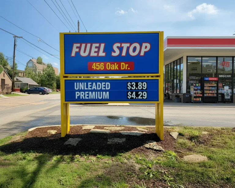Gas Station Monument Sign Chciago in Chicago, built and installed by SignFreaks