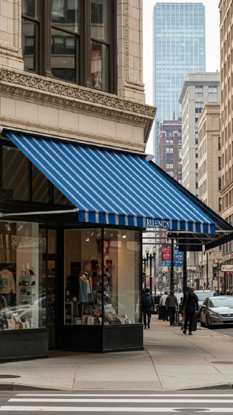 Header Pages Commercial Retractable Awnings in Chicago, built and installed by SignFreaks