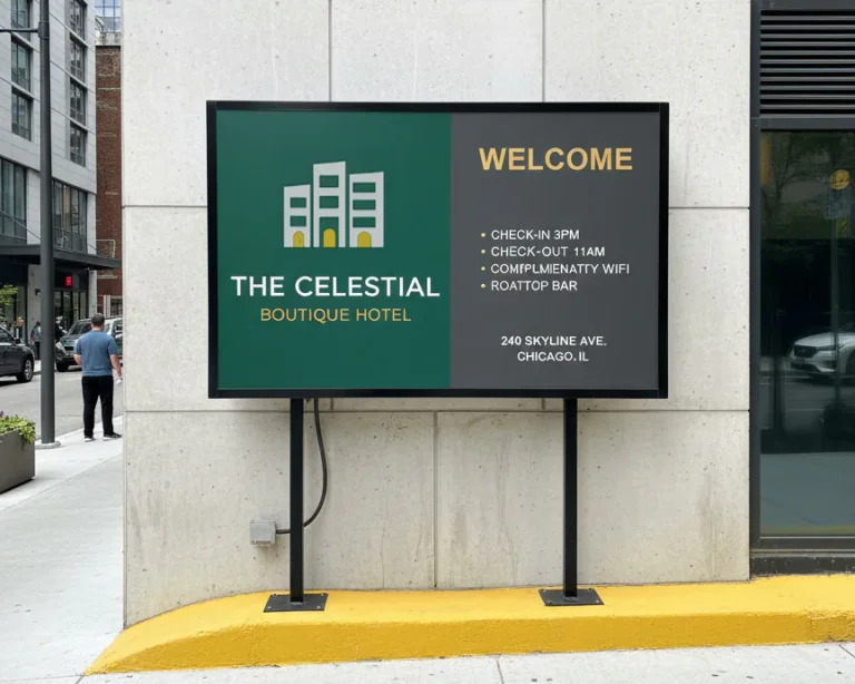 Hotel Monument Sign Chicago, built and installed by SignFreaks