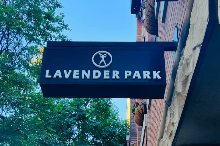 Blade sign at Lavender Park by SignFreaks, enhancing park entrance visibility.
