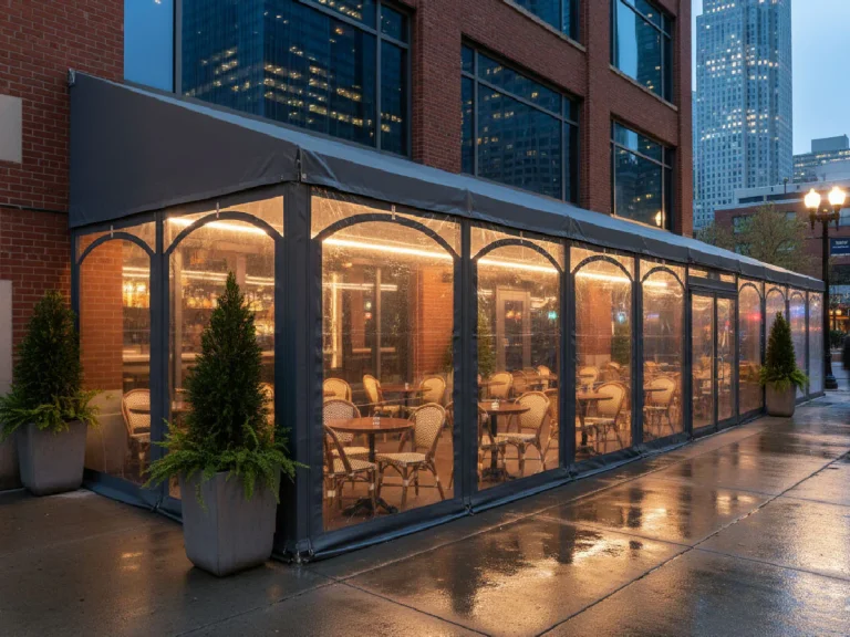 Outdoor Cafe Vestibules Signfreaks in Chicago, built and installed by SignFreaks