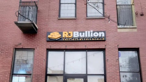 Rj Bullion Backlit Channel Letters Chicago, built and installed by SignFreaks