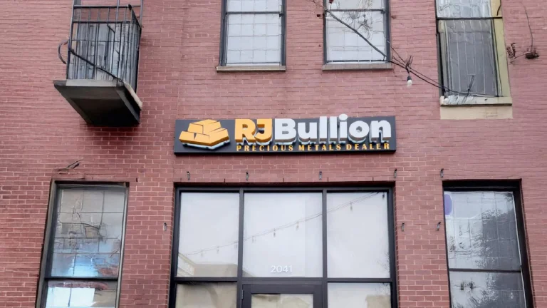 Rj Bullion Backlit Channel Letters Chicago, built and installed by SignFreaks