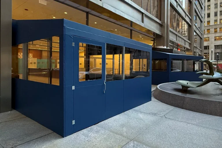 Enclosure installed for Secretary of the State office in Chicago by SignFreaks, showcasing quality work.