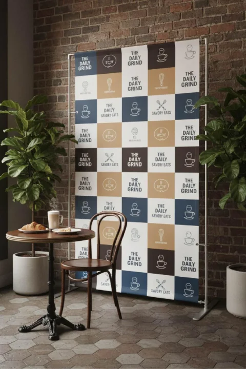Step & repeat banner in Chicago by SignFreaks, ideal for corporate or event branding.