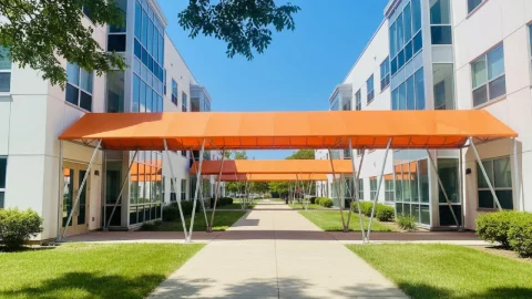 Walkway Canopy in Chicago, built and installed by SignFreaks