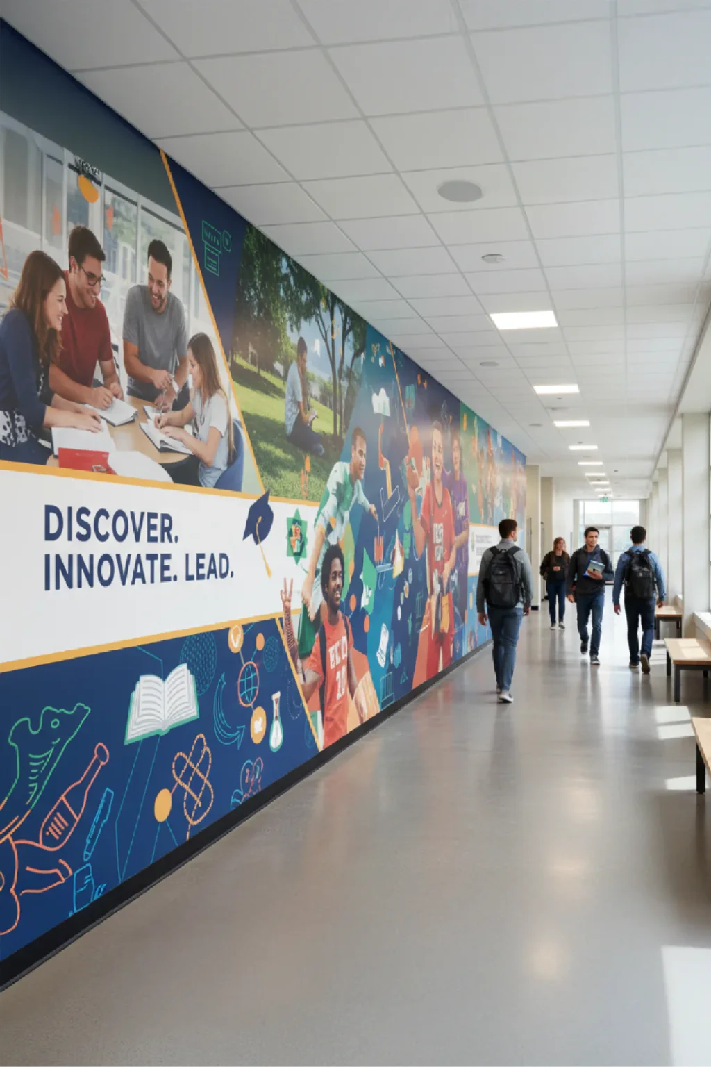Wall wrap in Chicago by SignFreaks, transforming interiors for offices or retail.